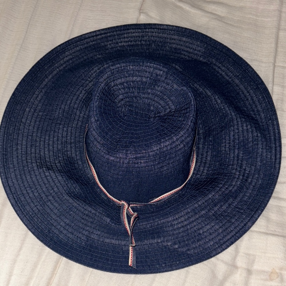 Navy Blue Jean Wide-Brimmed Sun Hat